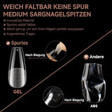 Ballerina Gel Nail Tips 216st 12 Storlekar Soft Gel Nail Tips Heltäckande Nail Extension Set Semi Matt DIY Home Art