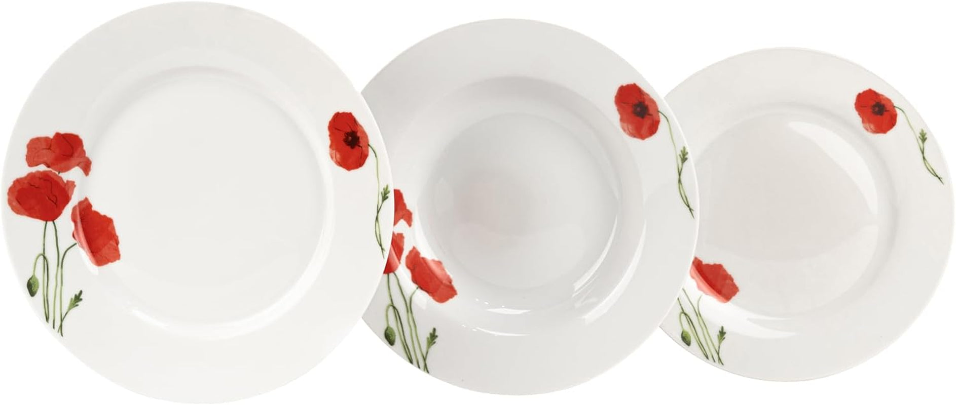 Servisset för 6 - 18 delar - Porslinsservisset - Vitservisset - Skål- och tallrikset - Modernt servis - Tallrikar - Bordsservering - Servisset för 6