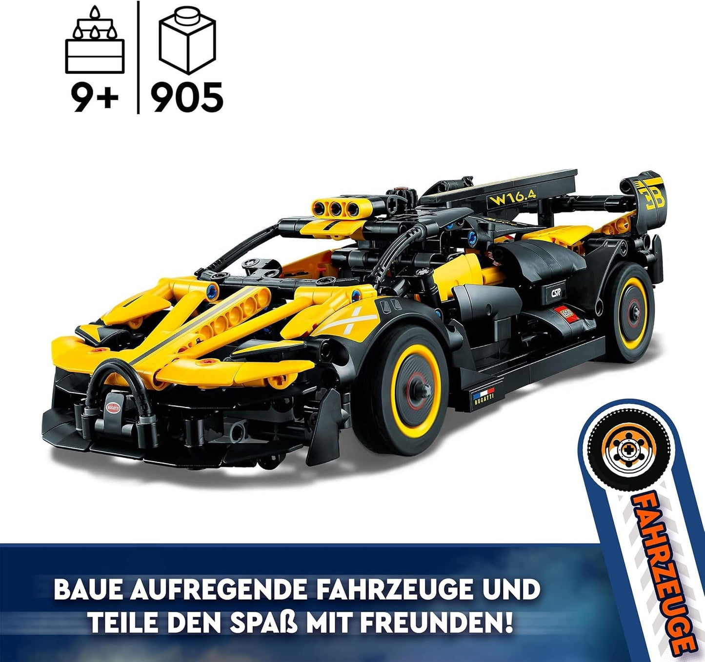 LEGO Technic Bugatti racerbil, bilmodellsats, sportbilsleksak, ikonisk samlarbilset, byggleksak från 9 år 42151 Byggset Besuche den LEGO-Store