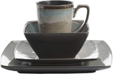 Tequesta Reactive Glaserad Stengods fyrkantig 4-personers servisset (16 delar) Taupe
