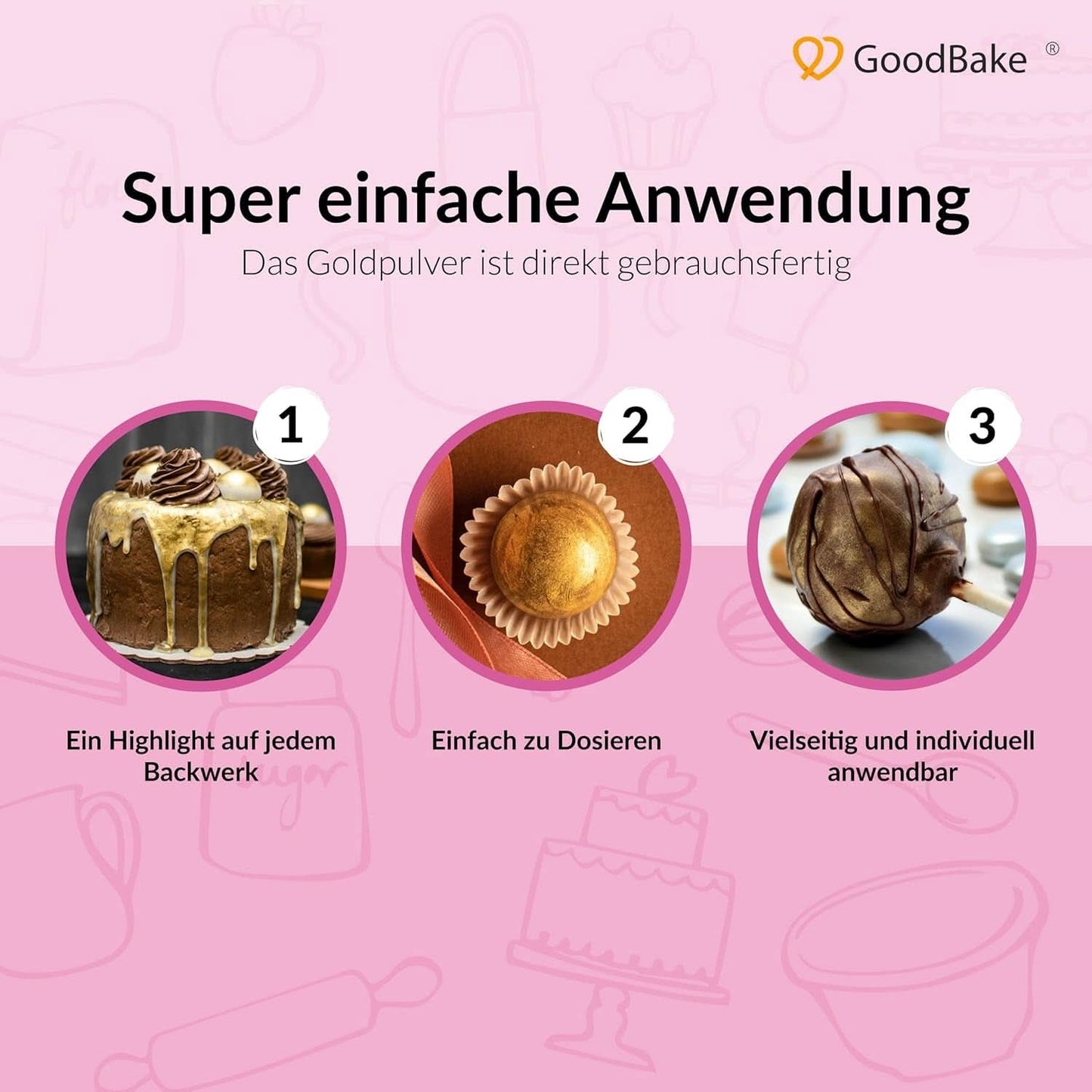 Goodbake Happy Glitter Gold - Ätbart matglitter, 10 gram Glitter Naty Shop