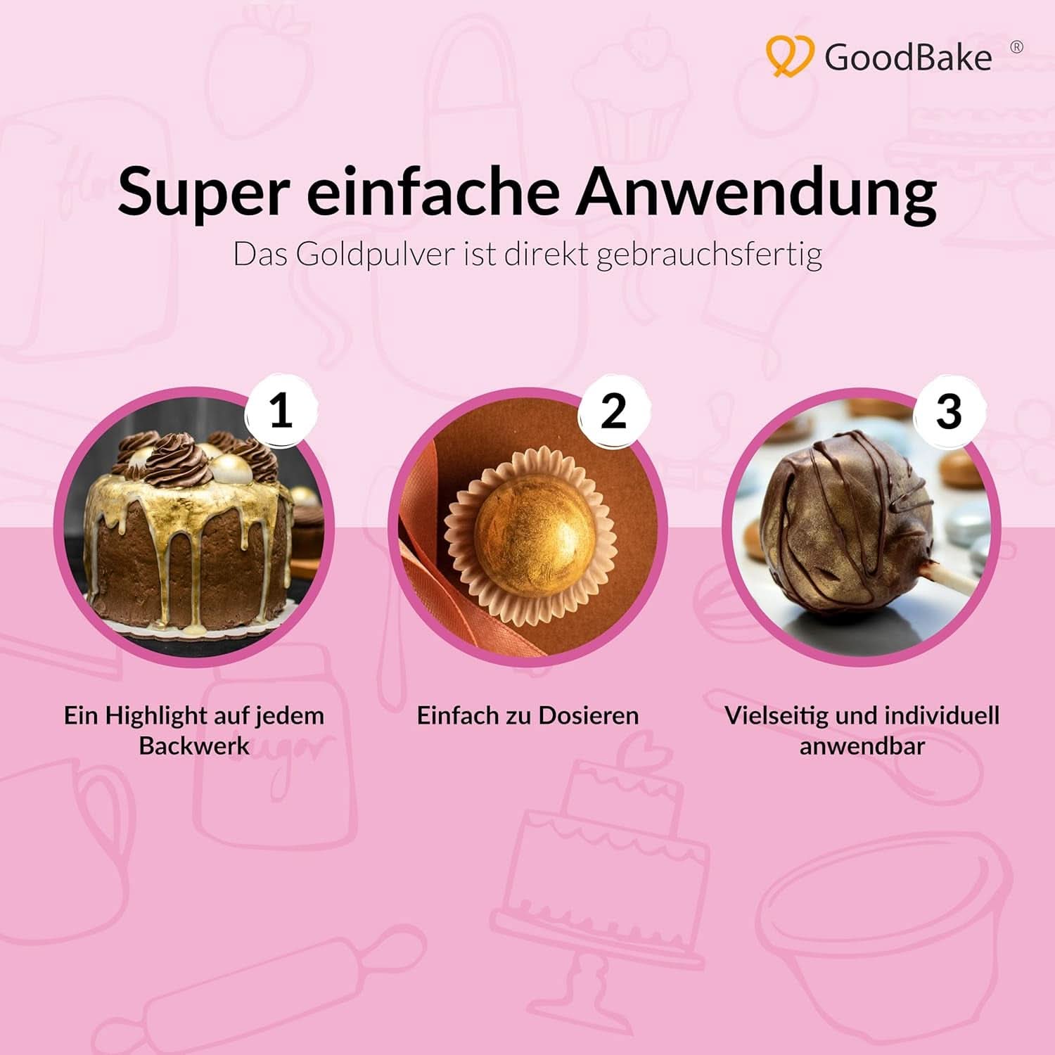 Goodbake Happy Glitter Gold - Ätbart matglitter, 10 gram Glitter Naty Shop