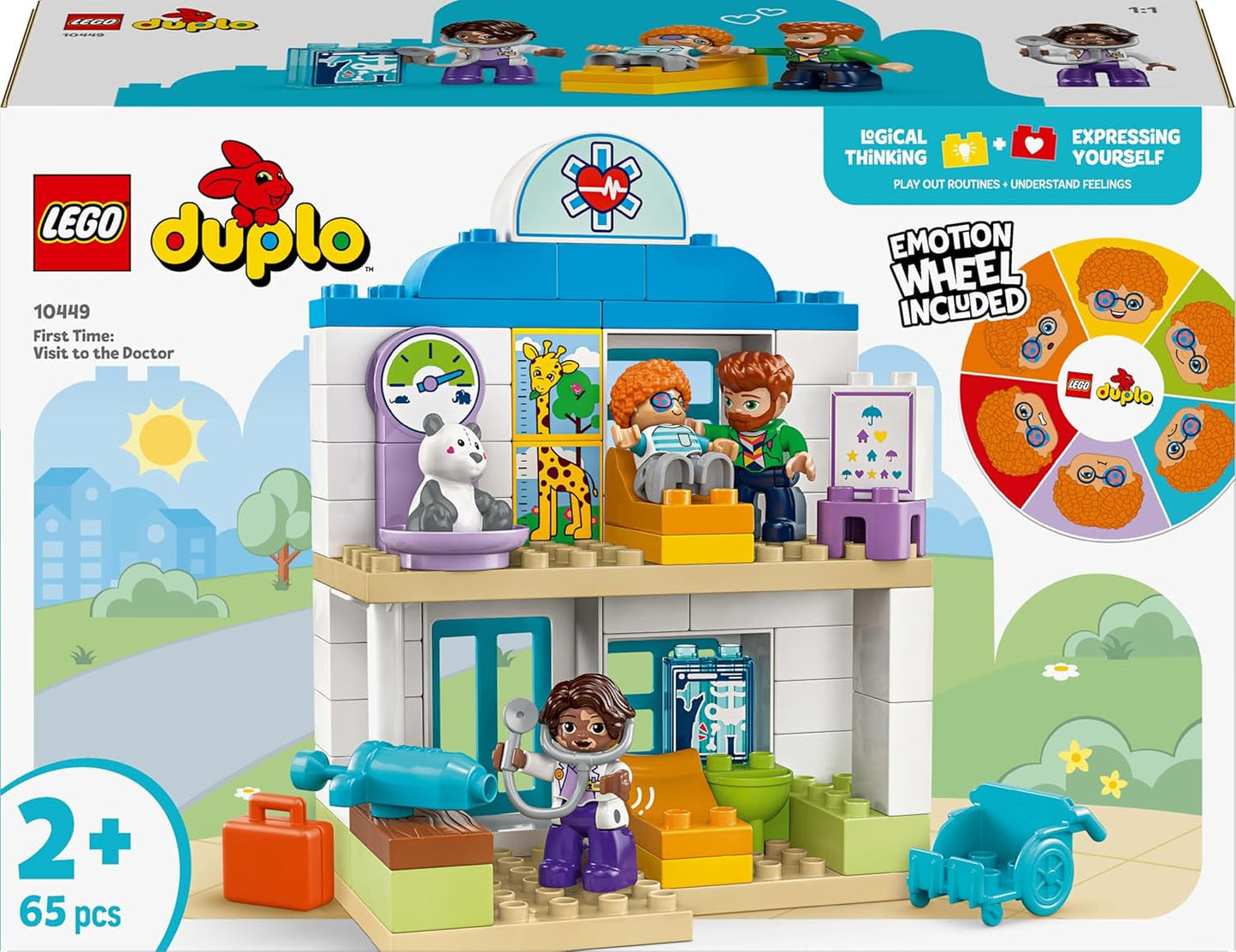 LEGO DUPLO Town Första besöket hos läkaren, Byggleksak, Leksats för att främja finmotorik, Present till småbarn 2 år, Pedagogisk leksak, Rollspel på sjukhus 10449 Byggset Besuche den LEGO-Store