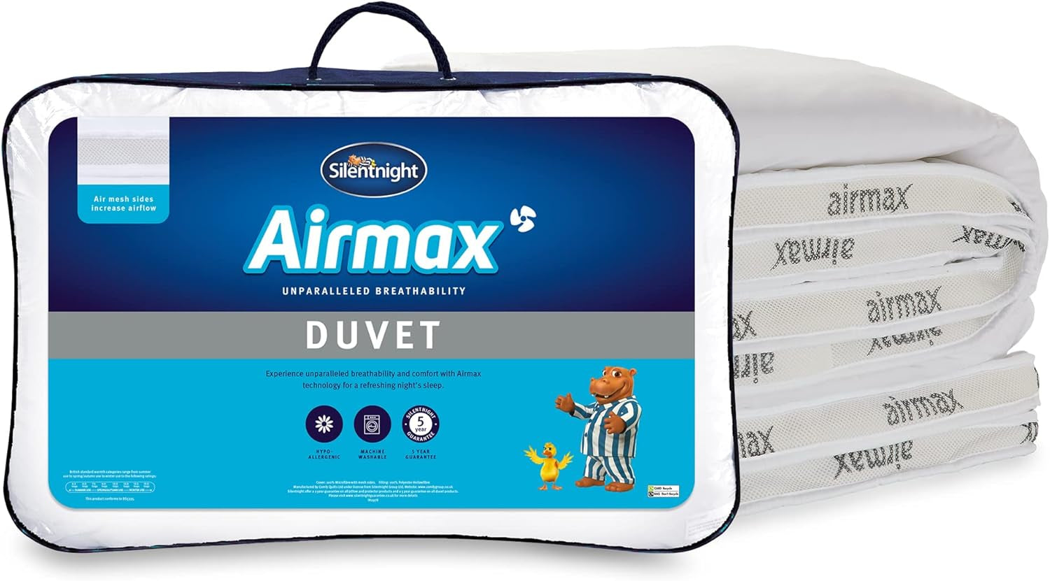 Silentnight Airmax täcke, 10,5 tog, dubbelsäng, vit Täcken och täcken Naty Shop Dubbelsäng Dubbel