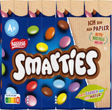 Nestlé SMARTIES Multipack, liten rulle, chokladfärgade linser, perfekt för barns födelsedagar, naturliga färger, sexkantig rulle, förpackning om 12 (12x (4 x 34g))