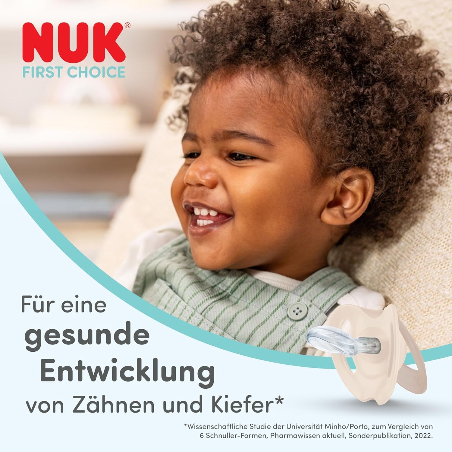 NUK First Choice Nattnappar för bebisar | 6-18 månader | Ortodontiska nappar som lyser i mörkret | Lugnar 99 % av barnen** | Flodhäst/Koala | Paket om 2