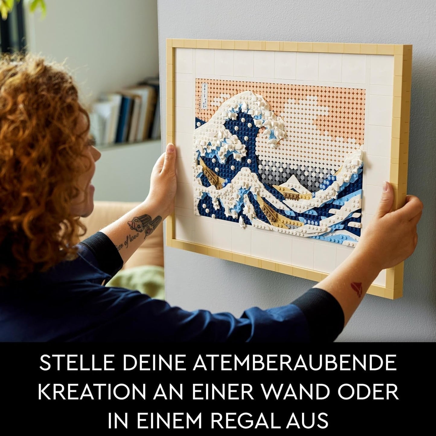 LEGO 31208 Art Hokusai - The Great Wave 3D japanska väggdekorationer Hantverksset Inramad havsduk Vuxenhobbyer DYI Hemkontorsdekorationer Byggsatser Besuche den LEGO-Store