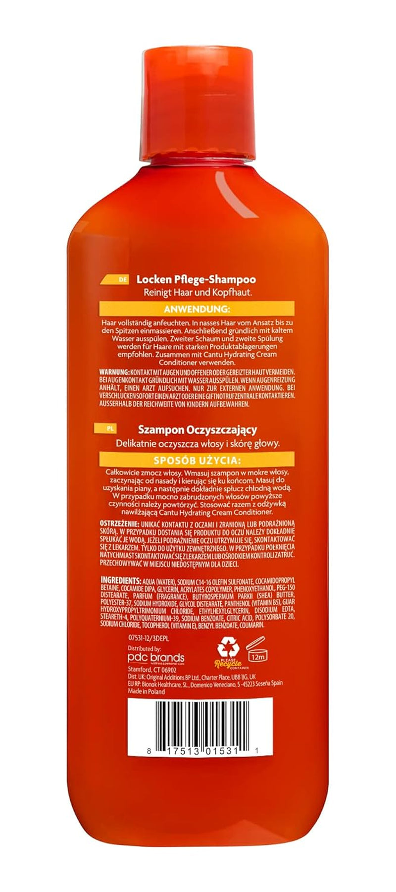 Cantu Cleansing Cream Shampoo – Shampoo Für Lockiges Und Krauses Haar – Reichhaltige Formel Aus Shea Butter – Sanfte Und Tiefenwirksame Reinigung Für Haar Und Kopfhaut – Sulfatfrei – 400 Ml Cantu dusch och badkar