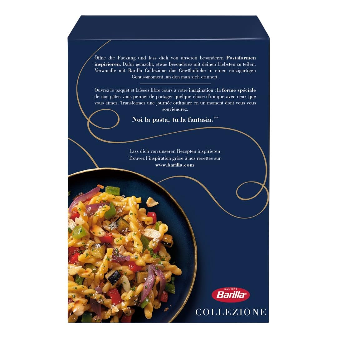 Pasta Barilla Collezione Fusilli korta bitar, (1 x 500 g)