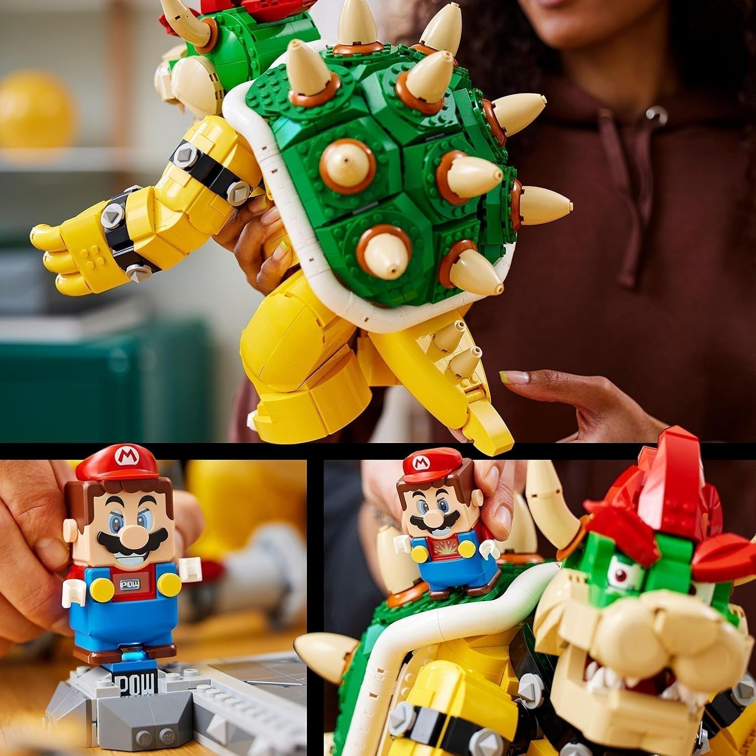 LEGO Super Mario The Mighty Bowser 3D-modellsats Stort samlarobjekt actionfigurset inklusive duellplattform Presentidé för fans Visa som rumsdekor 71411 Byggset Besuche den LEGO-Store