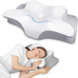 HOMCA Nackkudde Kudde, Memory Foam Ergonomisk kudde 3D kylande kuddfodral för liggande, sidoläge eller liggande position, 62 X 41 X 9,5/12,5 cm Cervikala ortopediska kuddar Naty Shop Grey