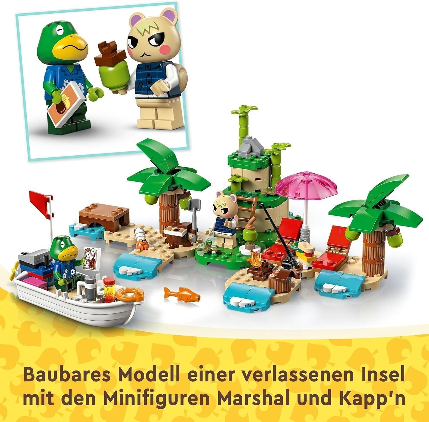 LEGO Animal Crossing Käptens Island Boat Tour, kreativ leksak för barn med 2 minifigurer från tv-spelsserien inklusive Huschke, present till flickor och pojkar från 6 år 77048 Byggset Besuche den LEGO-Store
