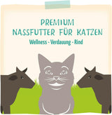 MjAMjAM - Premium våt kattfoder - Wellness - Digestive - Nötkött, förpackning med 12 (12 x 125 g), spannmålsfri