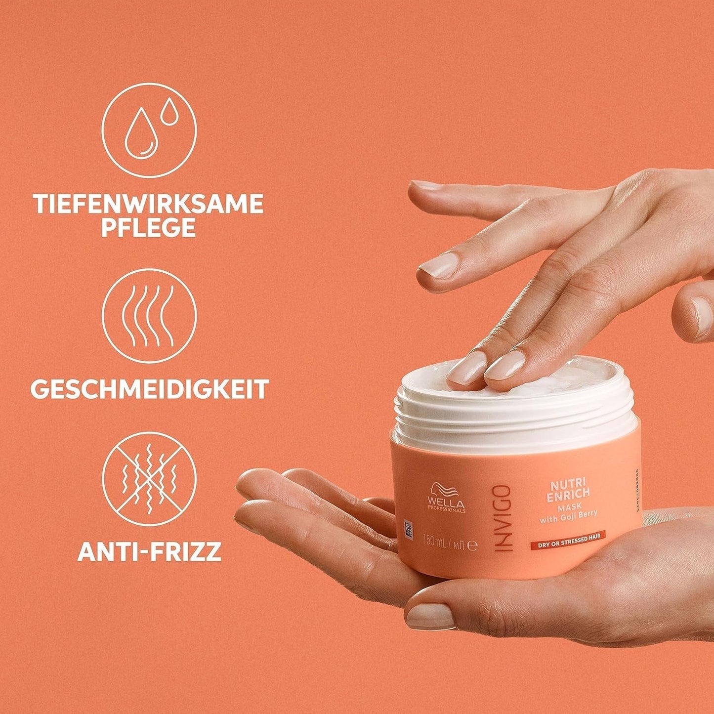Wella Professionals Invigo Nutri Enrich - återfuktande vård för skadat hår - balsam, mask och balsam med vitamin E, panthenol och mandel - mot frizz och för livliga lockar Naty Shop Hair Mask