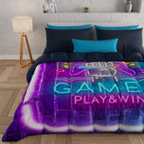 PETTI Artigiani Italiani - Vintertäcke, Vintertäcke, Enkelt täcke, Dubbelsidigt, Enfärgat och digitalt tryck, 100 % allergivänligt mikrofiber, Made in Italy Täcken och täcken Naty Shop Gamer 160 X 190 Cm