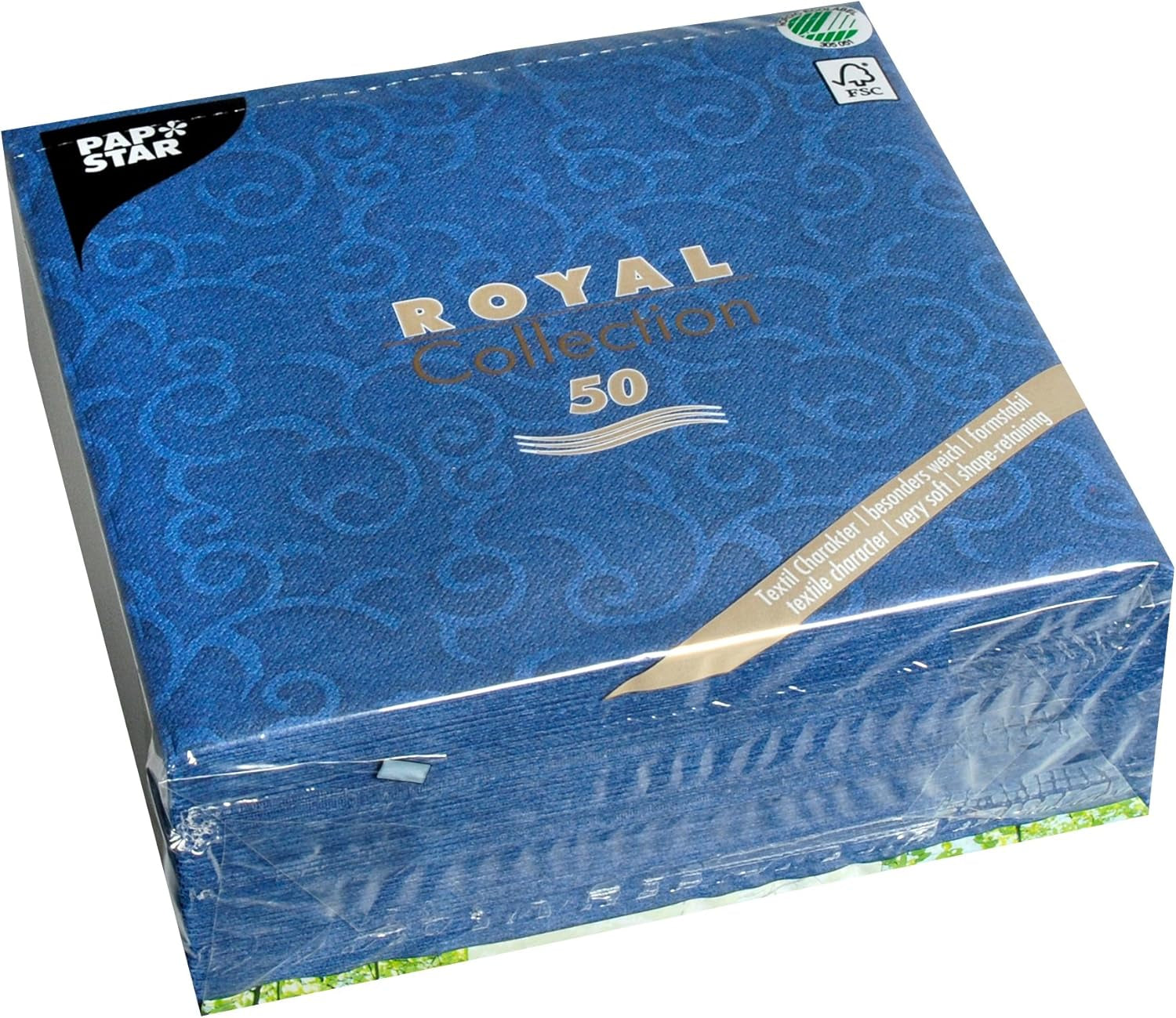Papstar, 50 servetter "ROYAL Collection" 1/4-faldigt 40 Cm X 40 Cm champagne "Casali", #84877