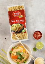 Bamboo Garden - Mie Nudlar | Snabbnudlar för det asiatiska köket | Idealisk för wokrätter eller soppor Veganer | 250g påse
