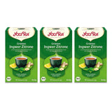 Yogi-te - Grönt te med ingefära och citron, ekologiskt ayurvediskt te med kryddor och örter, blandning av grönt te, ingefära och citron, Yogi-te 3-pack, 3x17 tepåsar (totalt 51 tepåsar), perfekt som present