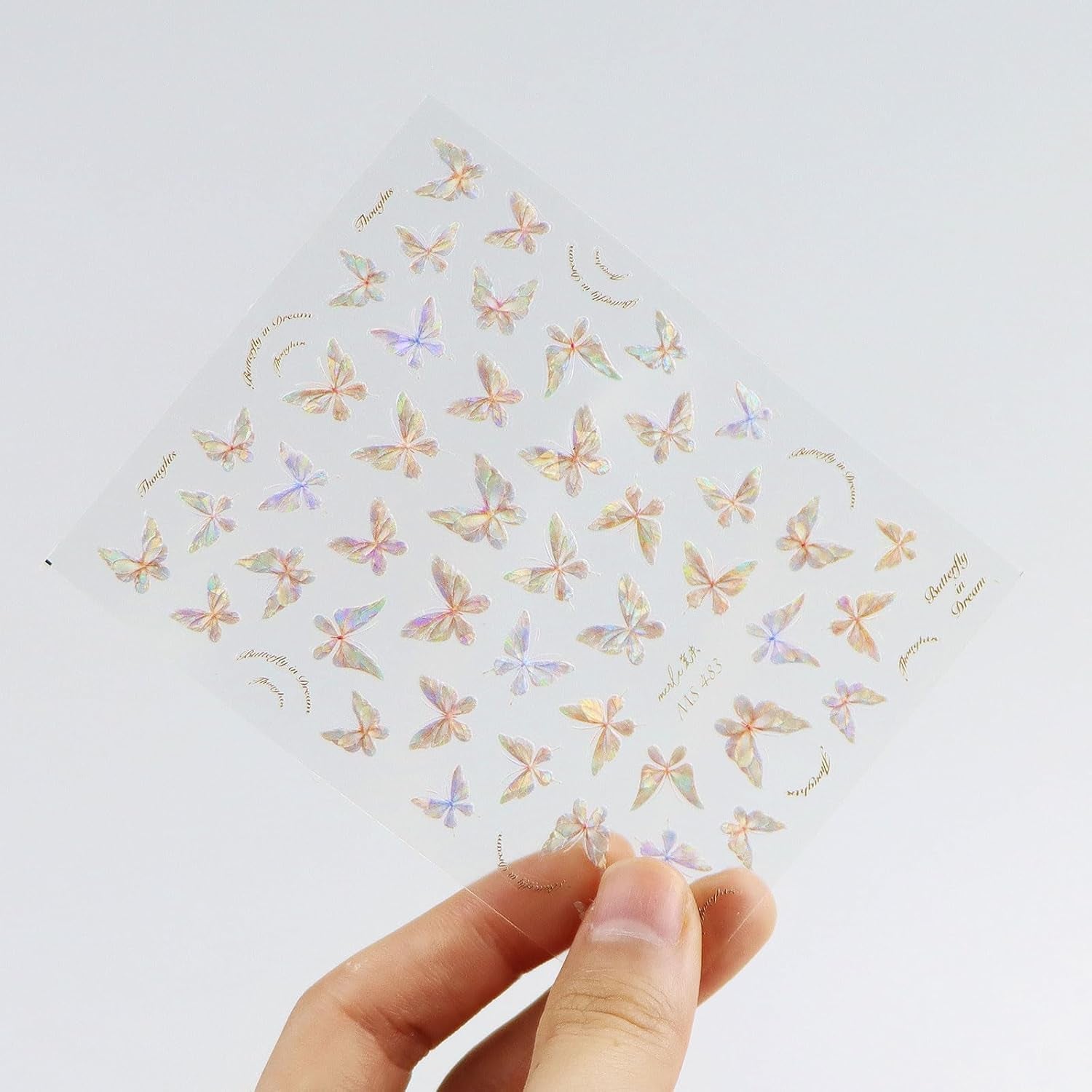 JMEOWIO 3D Nagelsticker Schmetterling Nail Art Sticker Selbstklebend Nagelaufkleber 5D Stereoskopisk Dekoration Nageldesign Zubehör 1 Blatt