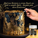 He-Ju Metallic Gold flytande matfärgning 25 ml, ätbart glitter för drycker och mat (Metallic Gold, 25 ml)