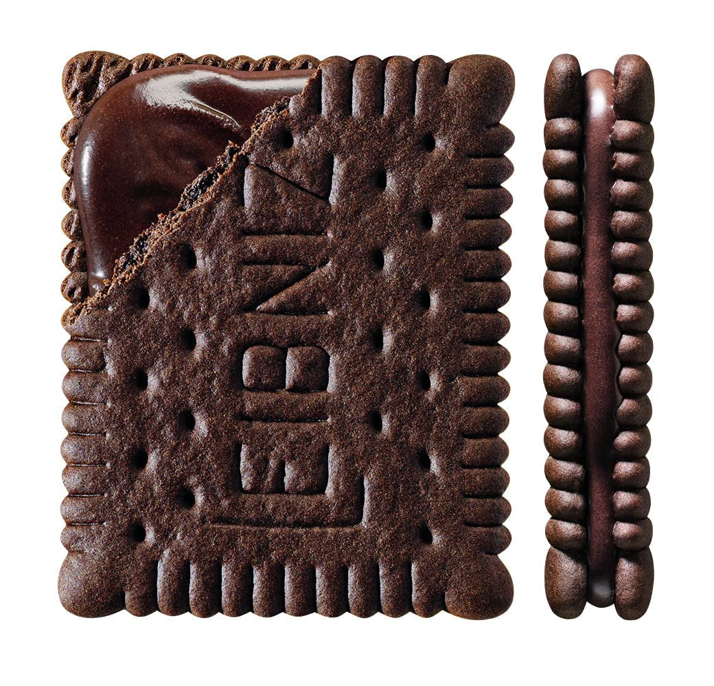 Crunchy Cookies med kakao och mörk chokladcreme, paket med 14, för förvaring eller försäljning (14 x 190 g)