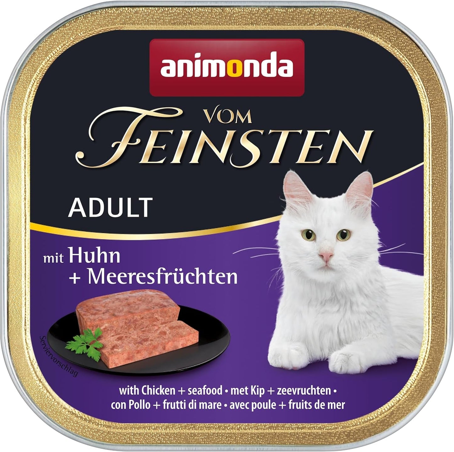 animonda Vom Feinsten Våtfoder för vuxna katter, kycklingvariant, 6 x 100 g