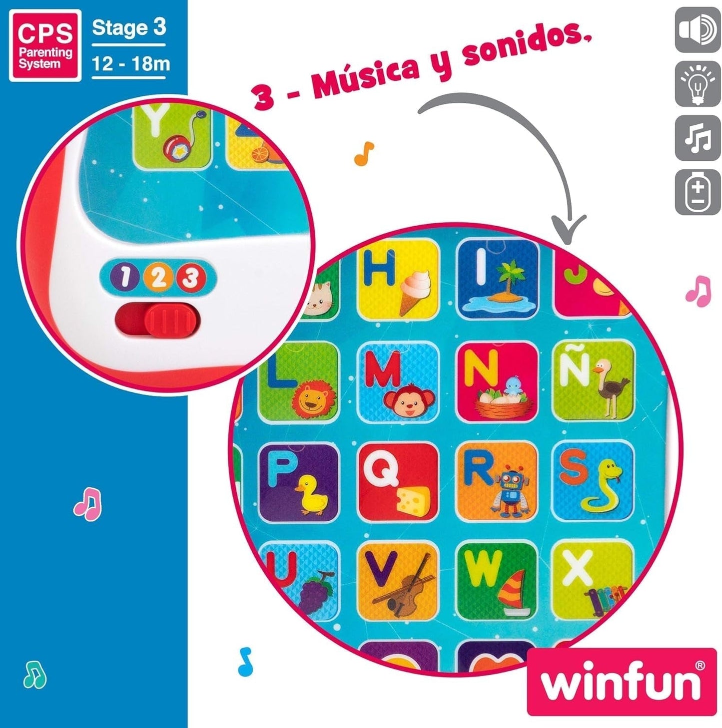 winfun ColorBaby 44256 Inlärningsbricka med ljus och ljud Babyleksaker Naty Shop