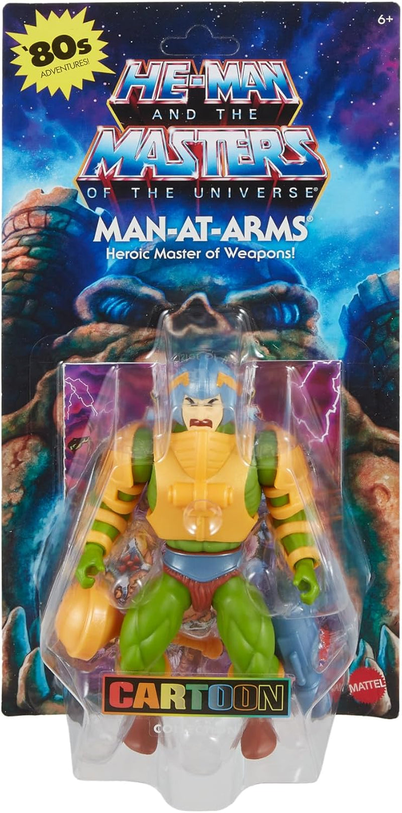 Masters of the Universe Origins Toy, Man-At-Arms Duncan Actionfigur från Cartoon Collection, Höjd ca. 14 cm, hjälte med avtagbar rustning och tillbehör, HYD25 Actionfigurer Naty Shop