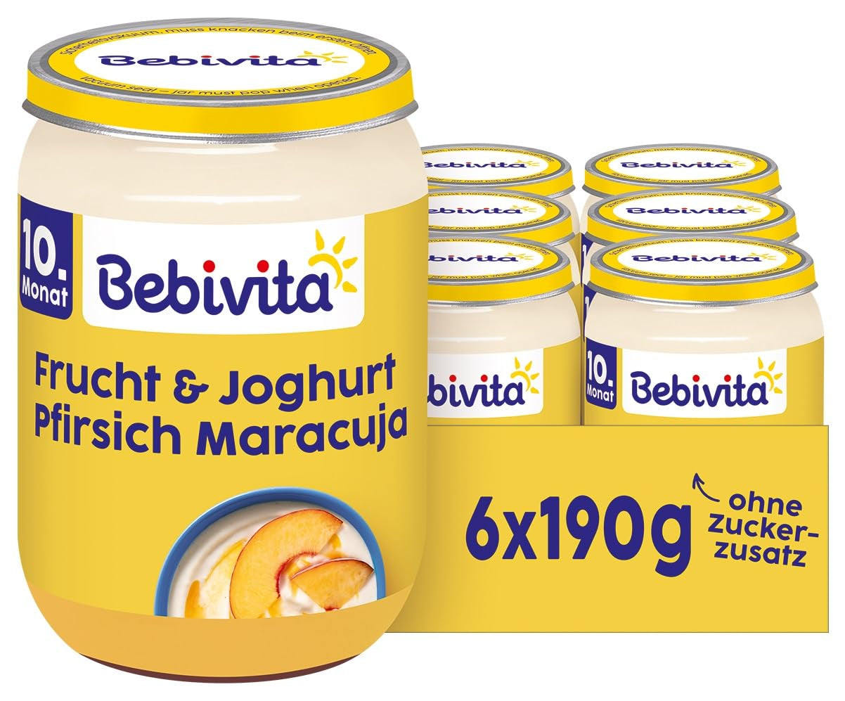 Frukt och yoghurt/Quark DUO Peaches Passionsfrukt/Yogurt, 190g förpackning om 6 (6x190g)
