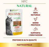 almo nature HFC Natural - Våtfoder för katter - med kyckling - Mänsklig kvalitet, Glutenfri, Monoprotein - 55g, förpackning om 6