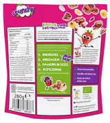 FRECHE FREUNDE Ekologisk frukostmüsli Eddans bärknäckiga müslimix för skolbarn med frystorkade jordgubbar Vegansk 6-pack (6 x 280 g)