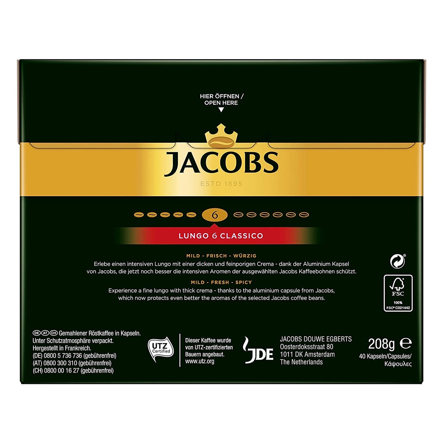 Kaffeekapseln Lungo Classico (nur für kurze Zeit) Megapack XXL & Kaffeekapseln Krönung Crema, 200 Nespresso-kompatibla Kapseln, 10er Pack, 10 x 20 Getränke, 1040 g