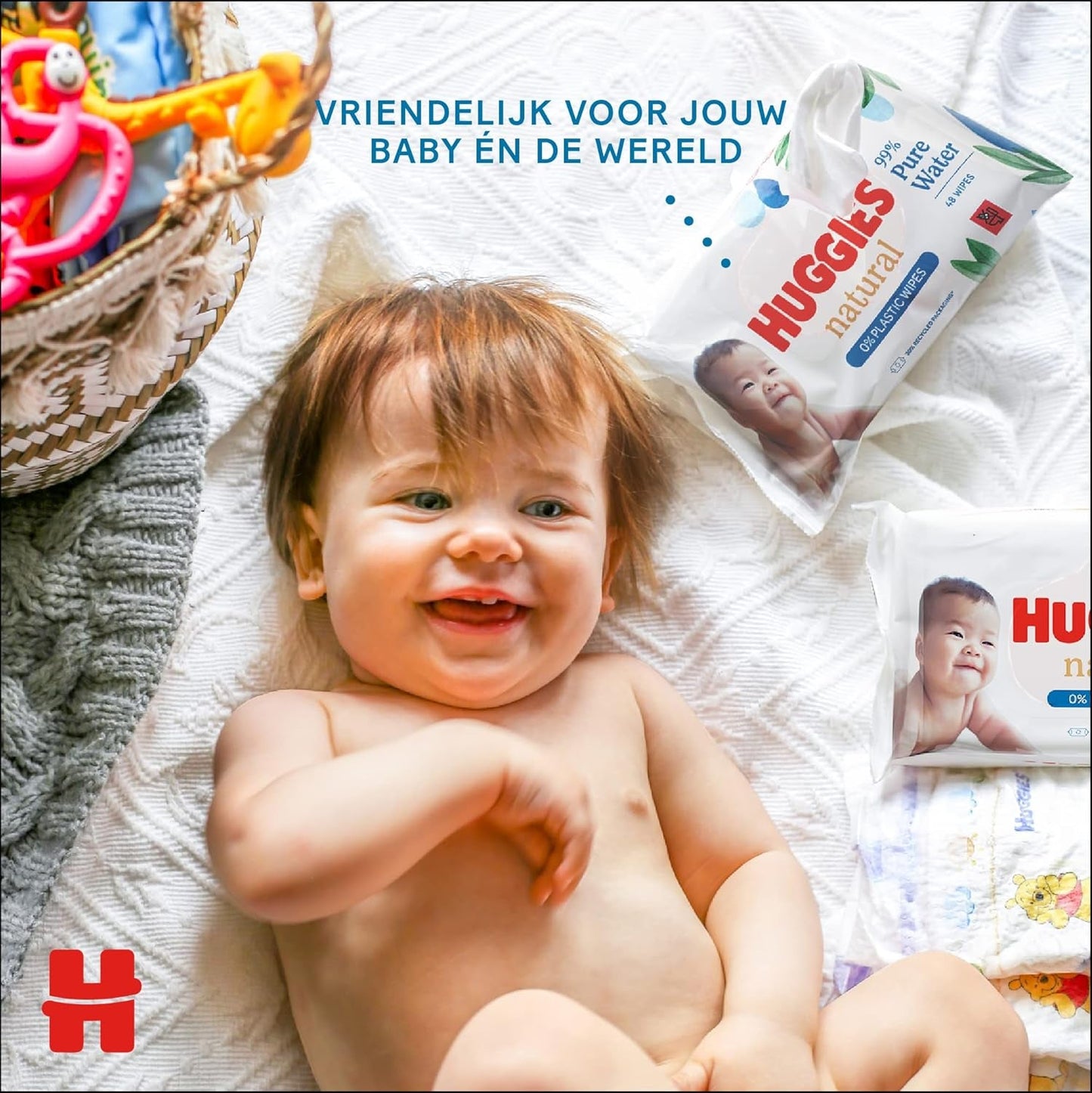 Huggies naturligt biologiskt nedbrytbara våtservetter för känsliga bebisar, 8 x 48 våtservetter, bulkpack