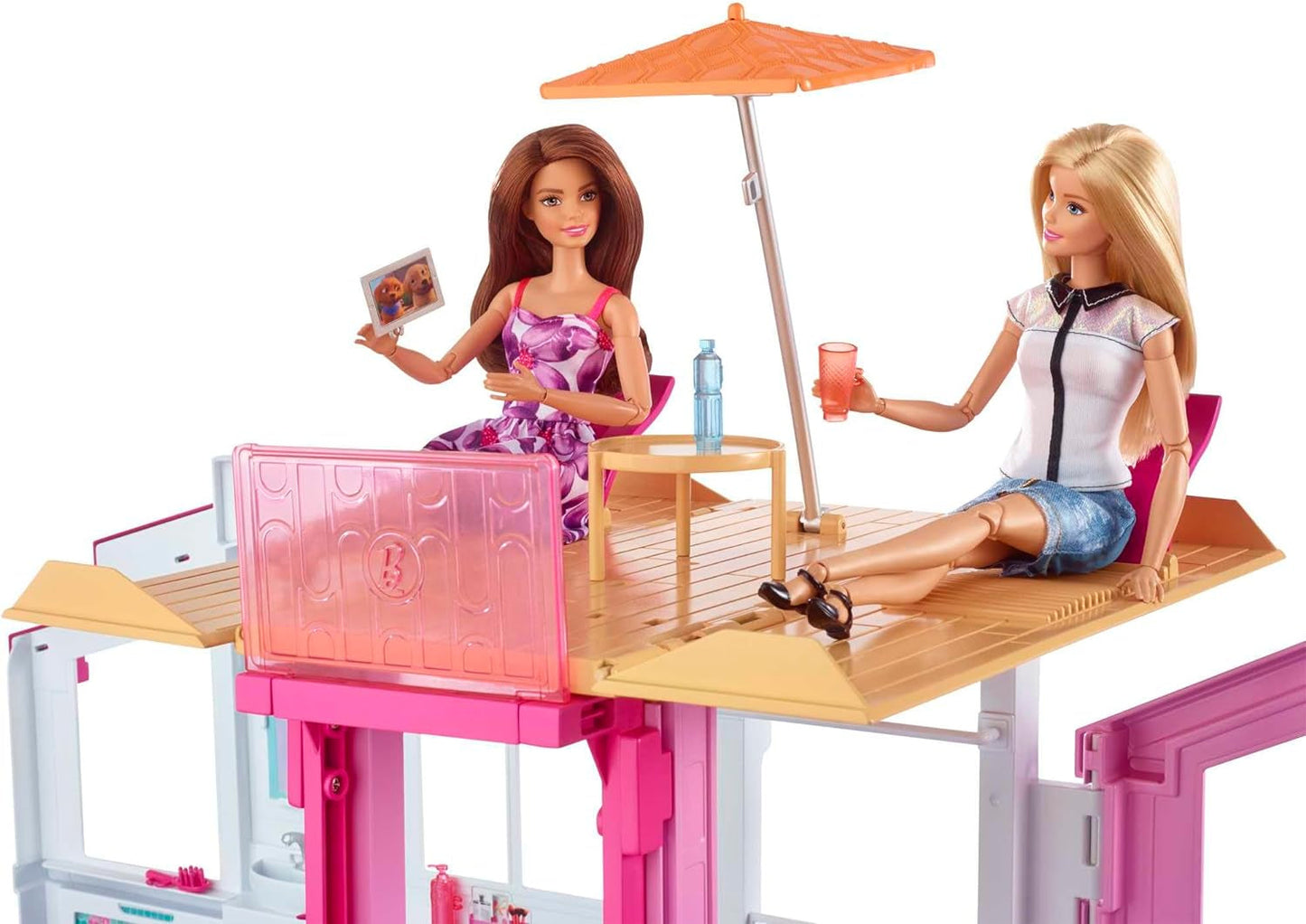 Barbie House Dream Villa 3 våningar 5-rums radhus inklusive tillbehör som möbler, hopfällbar och förvaring, leksaker från 3 år, DLY32 Naty Shop Dockhus