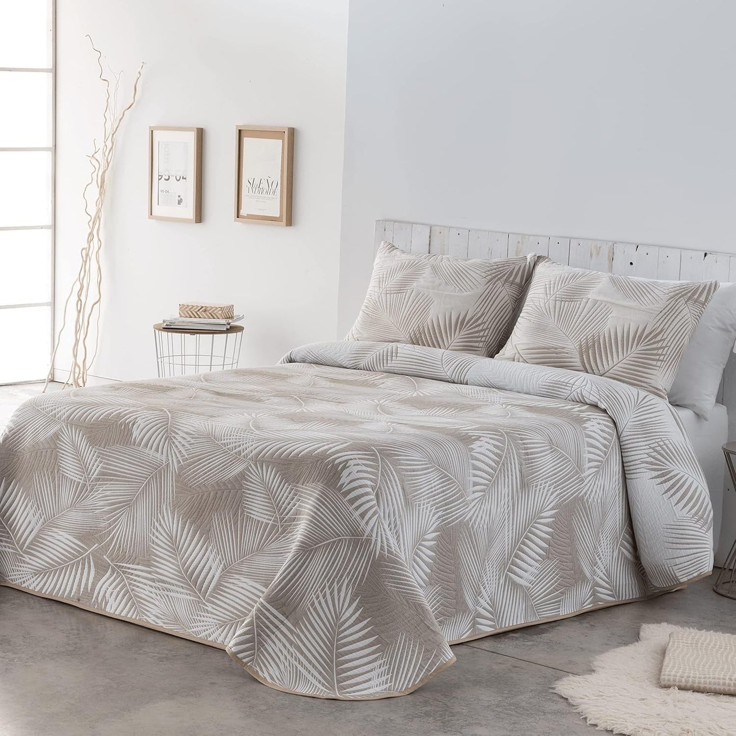 VIALMAN Sofia 30 Bouti Lätt täcke för dubbelsäng | täcke storlek 250 X 270 cm, grå Täcken och täcken Naty Shop Porc 250 X 270 Cm