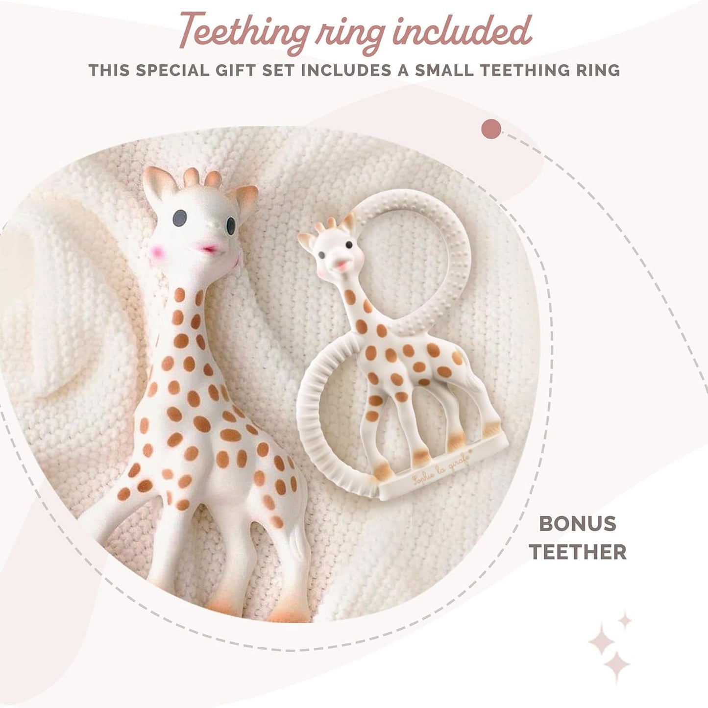 Sophie the Giraffe - Presentförpackning för baby + bitring - 100 % naturgummi - Aktivitetsset för bebisar - Leksak för tidig inlärning