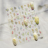JMEOWIO 3D Nagelsticker Blumen Nail Art Sticker Selbstklebend Nagelaufkleber 5D Stereoskopisk Frühling Sommer Blumen Dekoration Nageldesign Zubehör 1 Blatt