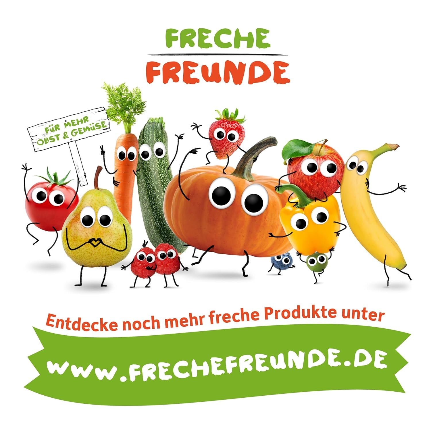 FRECHE FREUNDE Ekologiska fruktgeléer, äppel-, hallon- och risklubbor, fruktigt sött mellanmål för barn, glutenfritt, veganskt, paket med 20 (20 x 30 g)