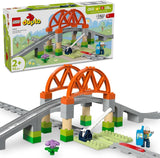 LEGO DUPLO Town Järnvägsbro och spår - Expansionsset, present till barn från 2 år och uppåt, Bygg- och återuppbyggnadsset, Utvecklingsset för förskola, pedagogisk leksak 10426 Byggset Besuche den LEGO-Store Standardtitel