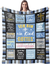 ZQYMM Kristna presenter för kvinnor män, dop/konfirmationspresenter för flickor/pojkar, Inspirerande/religiösa, katolska andliga gåvor, födelsedagspresenter till kristna ZQYMM sängar och överdrag Blå 150*200cm