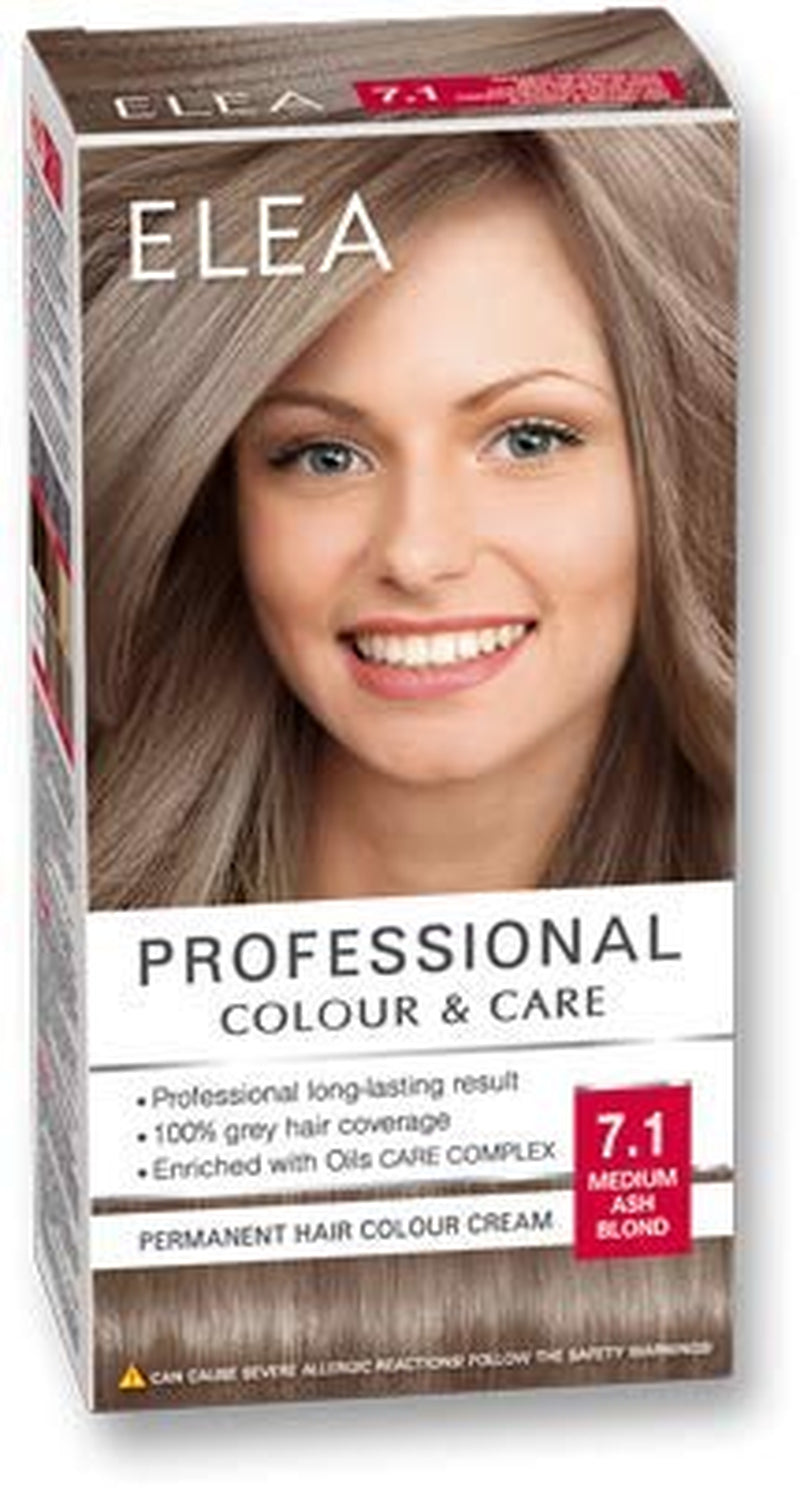 PROFESSIONELL PERMANENT HÅRFÄRGKRÄM 7.1 MEDIUM GRÅ BLOND MED OLJEVÅRD KOMPLEX Naty Shop Hårfärgning Elfenbensfärg 1 st (förpackning med 1)