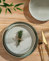 GBhome keramiskt servisset för 6 personer 18 delar Reactive Glaze Handgjort porslinsservisset Mikrovågs- ​​och diskmaskinssäkert Skål- och tallrikset