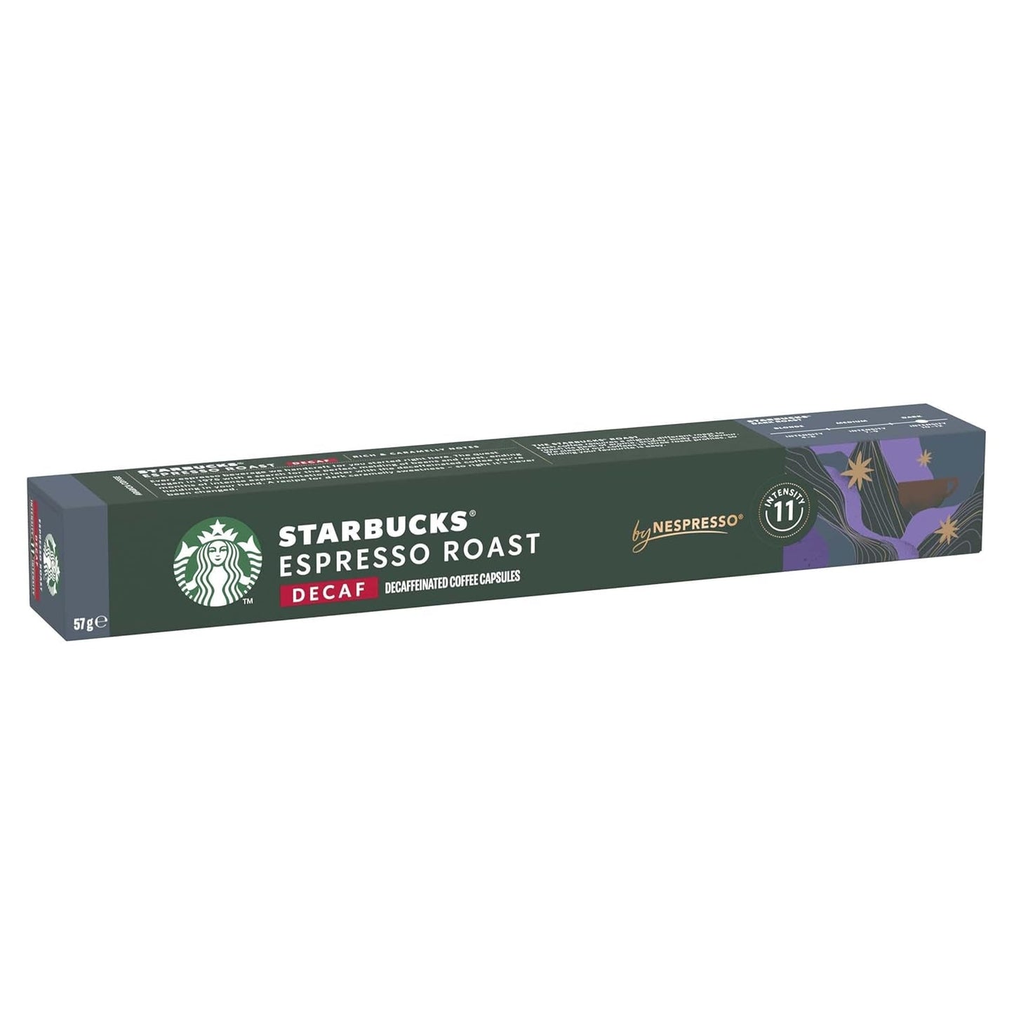 STARBUCKS Espresso Roast Entkoffeiniert av Nespresso, Dunkle Röstung, Kaffeekapseln 10 x 10 (100 Kapseln)