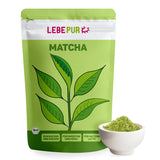 Lebepur BIO Matcha-pulver 100G - Premiumkvalitet från Japan Inga tillsatser - 100 % rent grönt tepulver för Matcha Latte, Matcha-te, grönt te, smoothie - japanskt grönt te