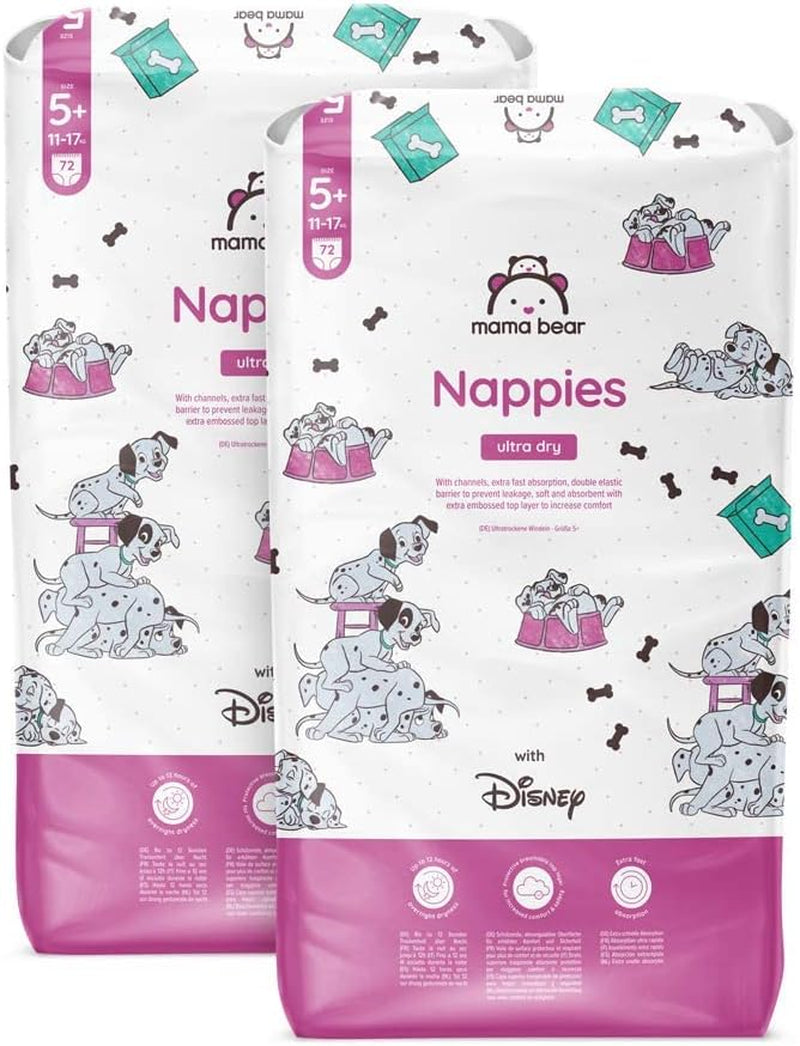 Amazon Märke: Mama Bear Disney Ultra Dry blöjor, storlek 3 (4-9 kg) - Månadslåda, vit, 172 count (2 förpackningar om 86)