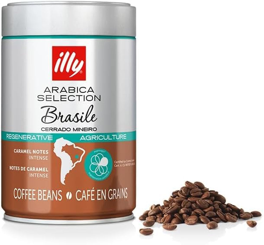 ILLY 6 lådor kaffebönor, 250 gram styck, Arabica Selection, Brasilien, Cerrado Mineiro-certifikat, Regenagri