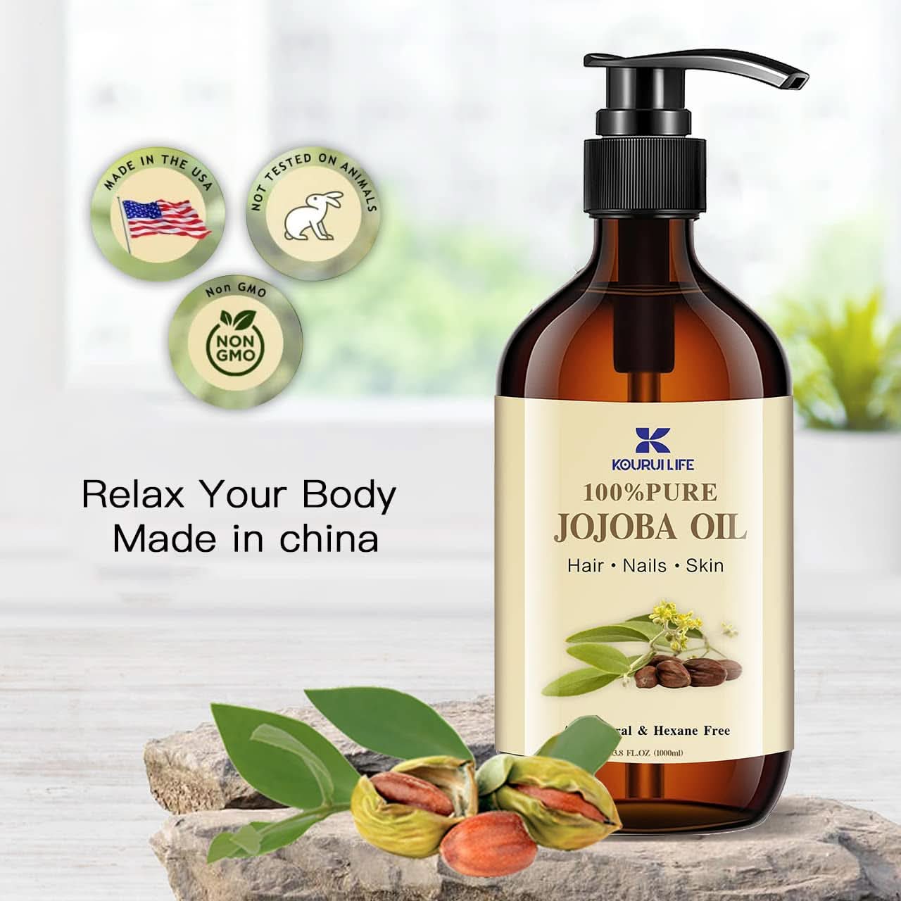 Ekologisk jojobaolja 1 liter, 100% ren Kosmetik och skönhet Naty Shop