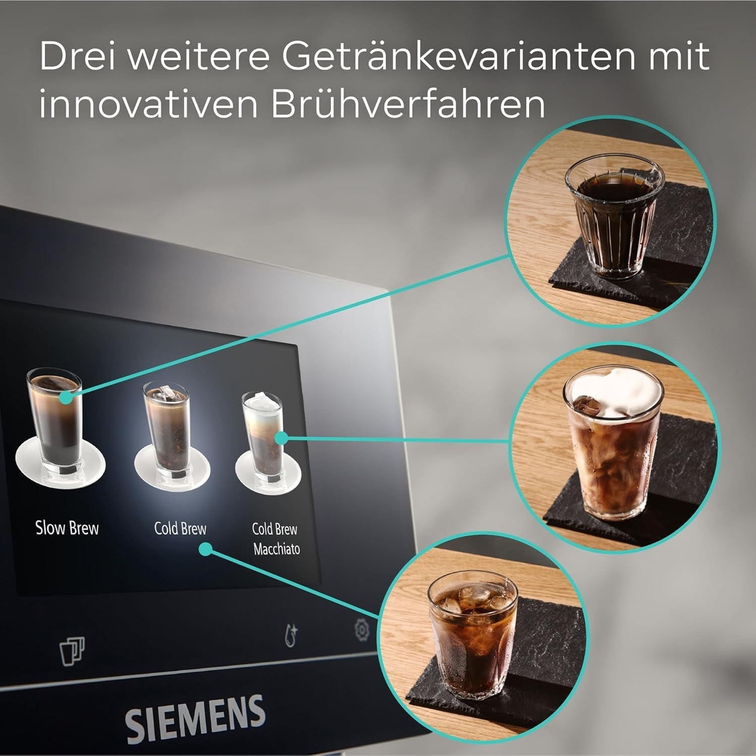 Siemens EQ700 helautomatisk espressomaskin, stor TFT-färgskärm, 36 varma och kalla drycker, kallbryggning, 2 kopparfunktion, appkontroll, automatiskt rengöringssystem, svart rostfritt stål, TQ717D03