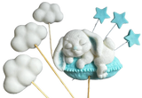 Set med 7 ätliga sockerdekorationer, Bunny Sugar Paste Decorations Naty Shop