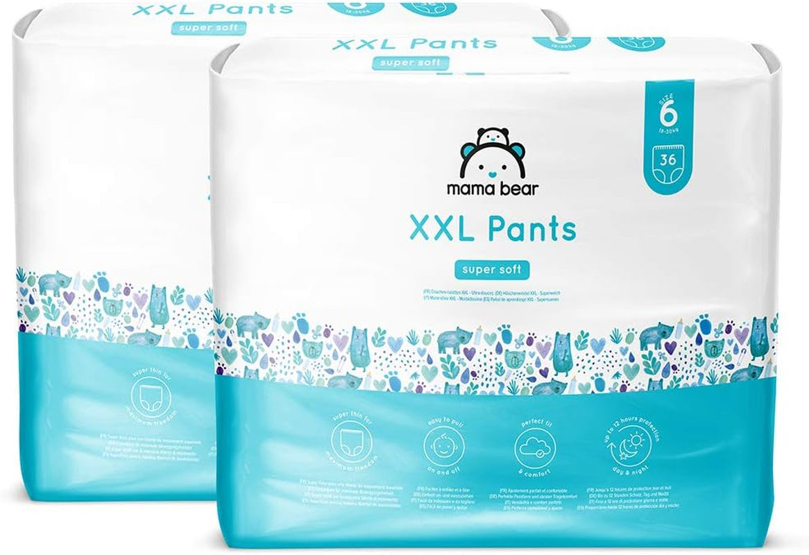 Amazon-märke: Mama Bear Pull-Up XXL-blöjor, storlek 6 (18-30 kg), 72 stycken (2 förpackningar om 36)